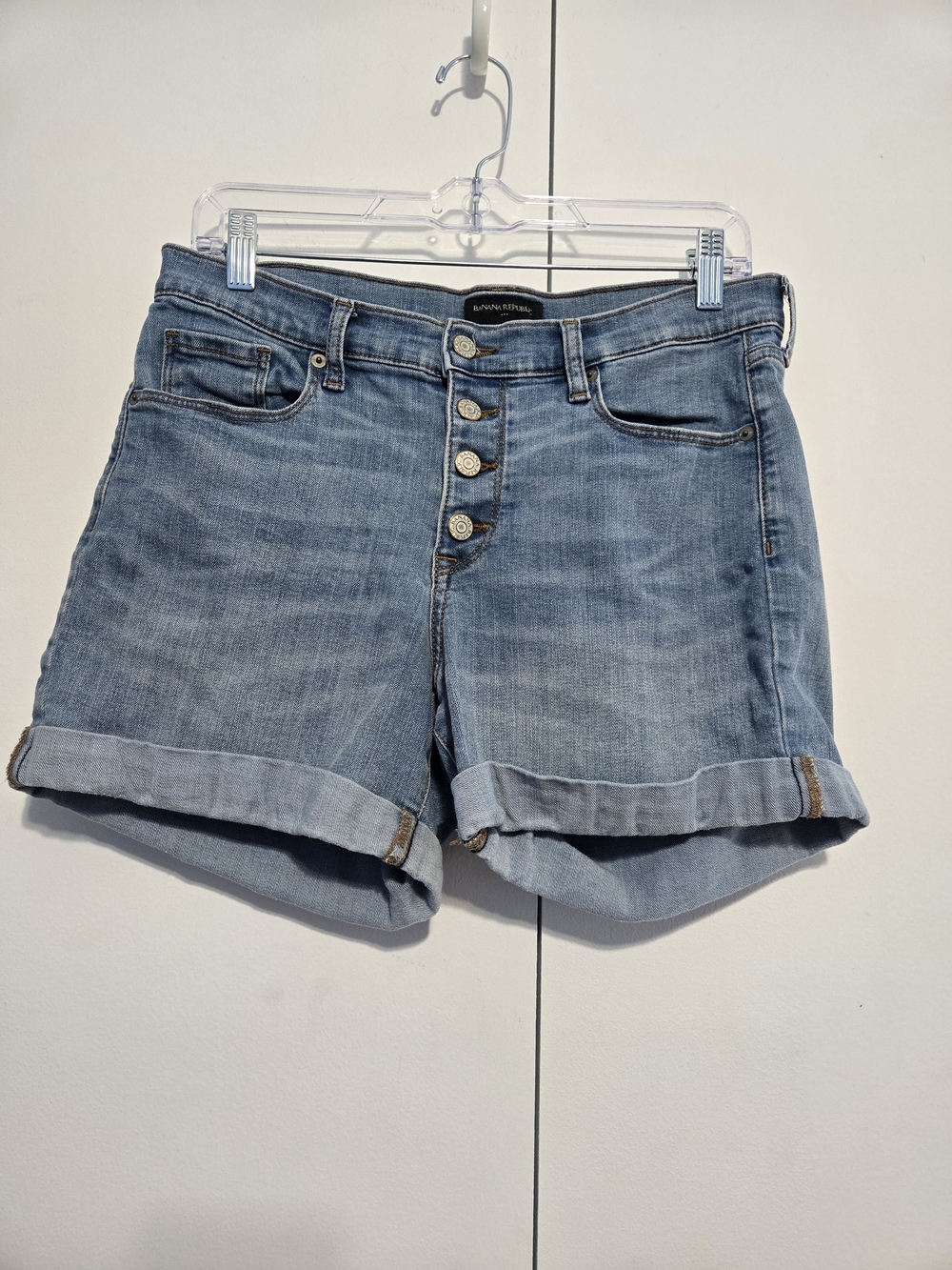 Banana Republic High Rise Button Fly Denim Shorts Women’s 29/8 Light Wash Cuffed